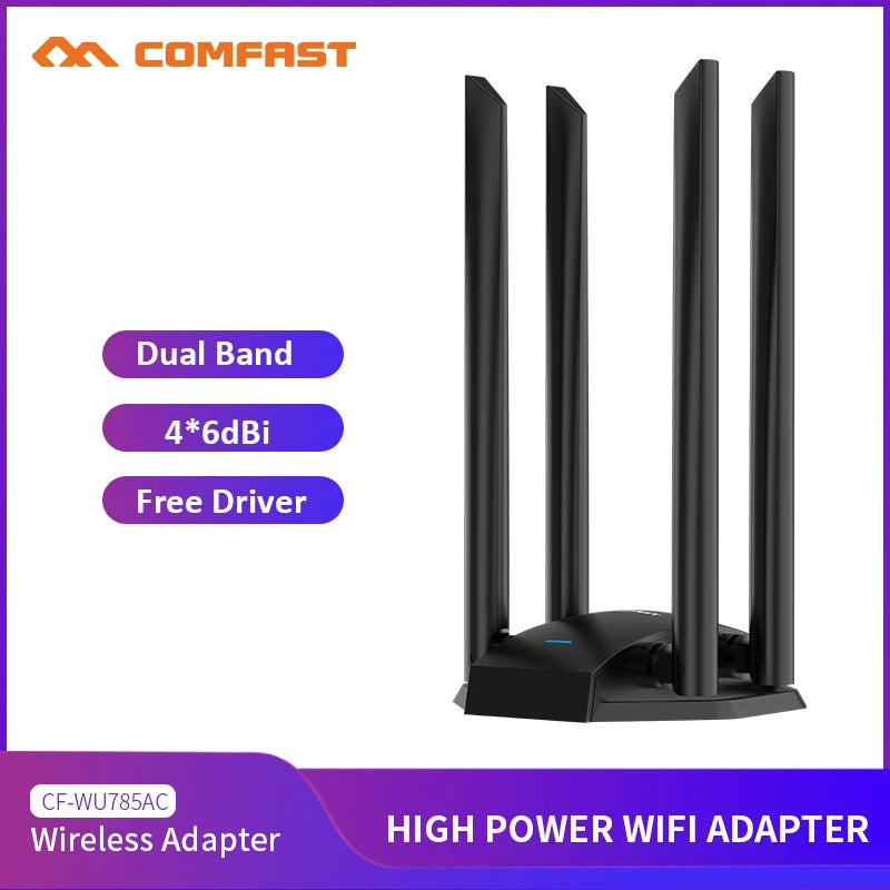 Comfast Dual Band 1300Mbps USB WiFi Adapter