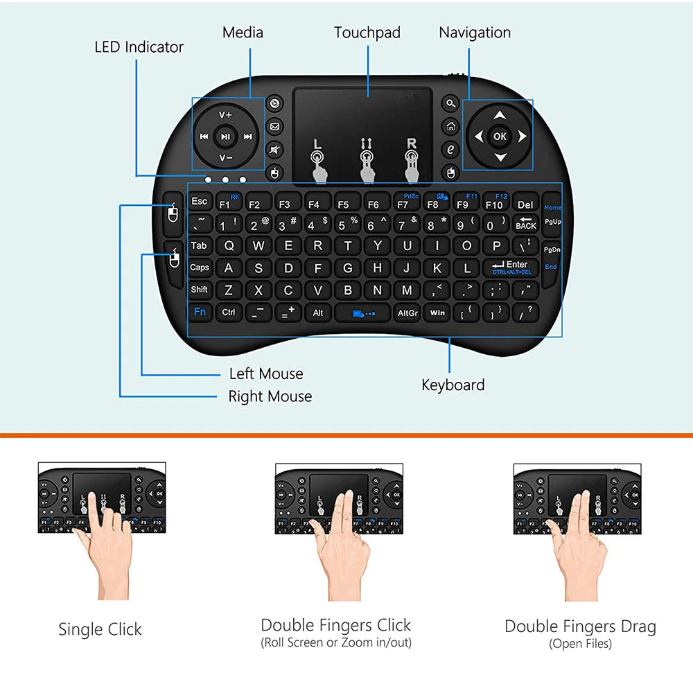 Wireless Mini Keyboard Touchpad For Raspberry Pi