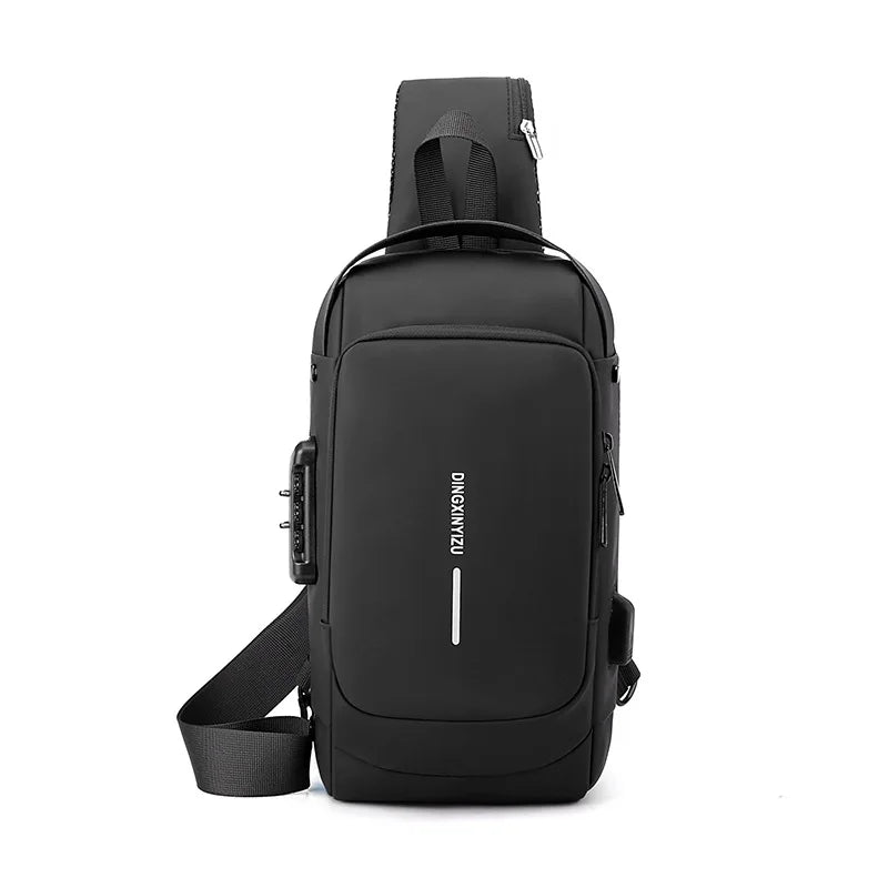 Men's Waterproof USB Crossbody Chest Bag