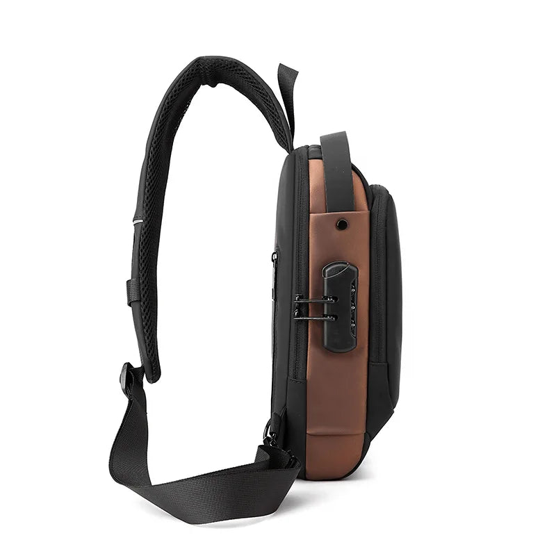 Men's Waterproof USB Crossbody Chest Bag